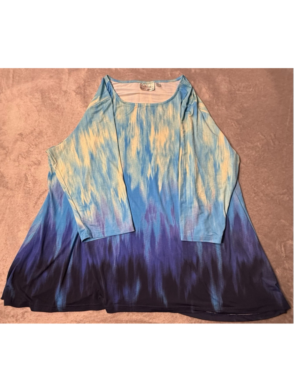 Linea by Louis Dell'Olio Women Blue Top Shirt Tunic Plus Size 3XL